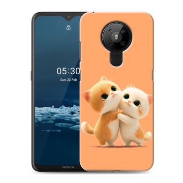 Силиконовый чехол на Nokia 5.3 с принтом Милые котики