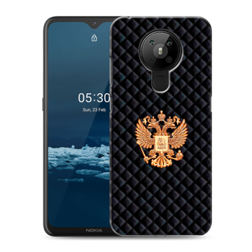 Силиконовый чехол на Nokia 5.3 с принтом Герб России принт Силиконовый чехол на Nokia 5.3 с принтом Герб России принт