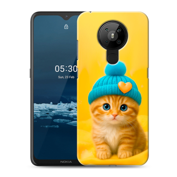 Силиконовый чехол на Nokia 5.3 с принтом Котенок в шапке Силиконовый чехол на Nokia 5.3 с принтом Котенок в шапке