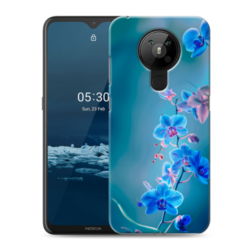 Силиконовый чехол на Nokia 5.3 с принтом Голубые цветы