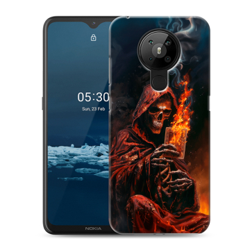 Силиконовый чехол на Nokia 5.3 с принтом Скелет и карты Силиконовый чехол на Nokia 5.3 с принтом Скелет и карты