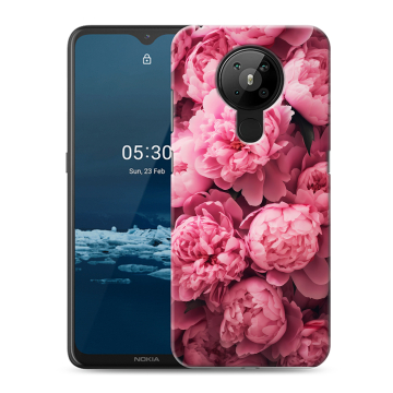 Силиконовый чехол на Nokia 5.3 с принтом цветы пионы Силиконовый чехол на Nokia 5.3 с принтом цветы пионы