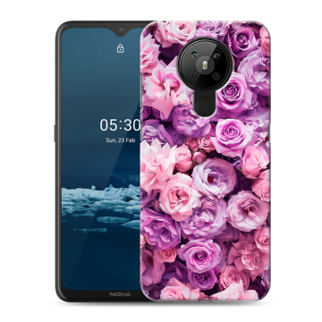 Силиконовый чехол на Nokia 5.3 с принтом лавандовые розы