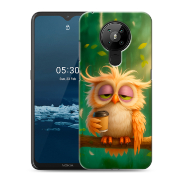 Силиконовый чехол на Nokia 5.3 с принтом сова Силиконовый чехол на Nokia 5.3 с принтом сова