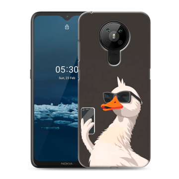 Силиконовый чехол на Nokia 5.3 с принтом утка в очках Силиконовый чехол на Nokia 5.3 с принтом утка в очках