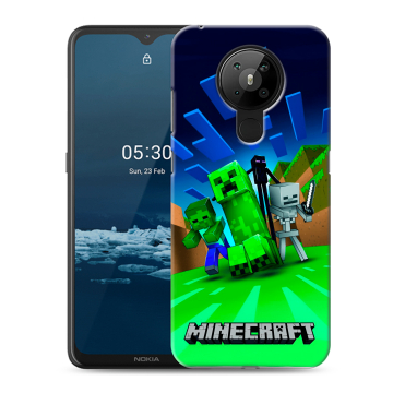 Силиконовый чехол на Nokia 5.3 с принтом Майнкрафт Силиконовый чехол на Nokia 5.3 с принтом Майнкрафт