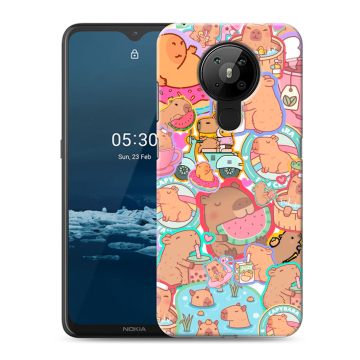 Силиконовый чехол на Nokia 5.3 с принтом капибары Силиконовый чехол на Nokia 5.3 с принтом капибары