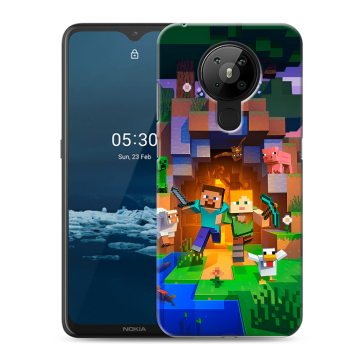 Силиконовый чехол на Nokia 5.3 с принтом Майнкрафт Minecraft Силиконовый чехол на Nokia 5.3 с принтом Майнкрафт Minecraft