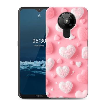 Силиконовый чехол на Nokia 5.3 с принтом Сердечки Силиконовый чехол на Nokia 5.3 с принтом Сердечки