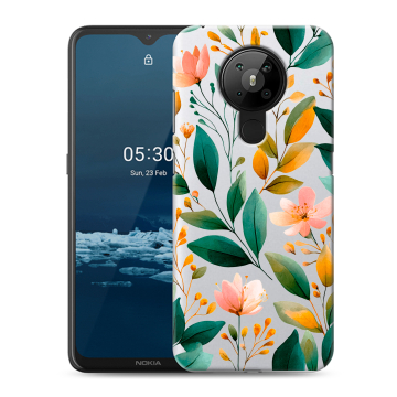 Силиконовый чехол на Nokia 5.3 с принтом Цветы паттерн