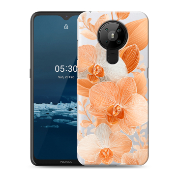Силиконовый чехол на Nokia 5.3 с принтом Бежевые цветы
