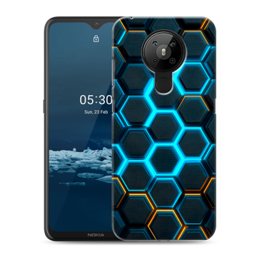 Силиконовый чехол на Nokia 5.3 с принтом Неоновые соты