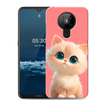 Силиконовый чехол на Nokia 5.3 с принтом Розовый котенок