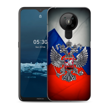 Силиконовый чехол на Nokia 5.3 с принтом Флаг России Силиконовый чехол на Nokia 5.3 с принтом Флаг России