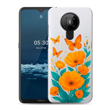 Силиконовый чехол на Nokia 5.3 с принтом цветы бабочки