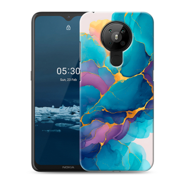 Силиконовый чехол на Nokia 5.3 с принтом Мрамор блестки