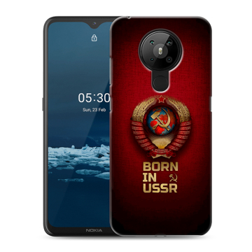 Силиконовый чехол на Nokia 5.3 с принтом Флаг Герб СССР