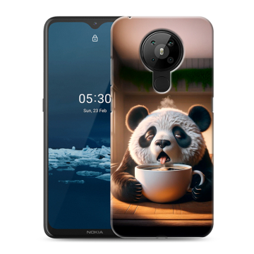 Силиконовый чехол на Nokia 5.3 с принтом смешная панда Силиконовый чехол на Nokia 5.3 с принтом смешная панда