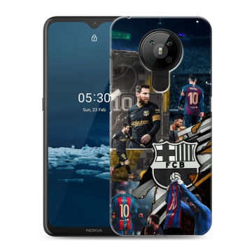 Силиконовый чехол на Nokia 5.3 с принтом Messi Barcelona Силиконовый чехол на Nokia 5.3 с принтом Messi Barcelona