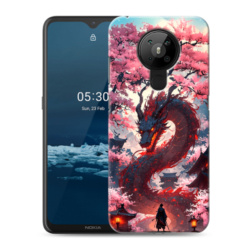 Силиконовый чехол на Nokia 5.3 с принтом Дракон Японский