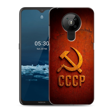 Силиконовый чехол на Nokia 5.3 с принтом Флаг Герб СССР Силиконовый чехол на Nokia 5.3 с принтом Флаг Герб СССР