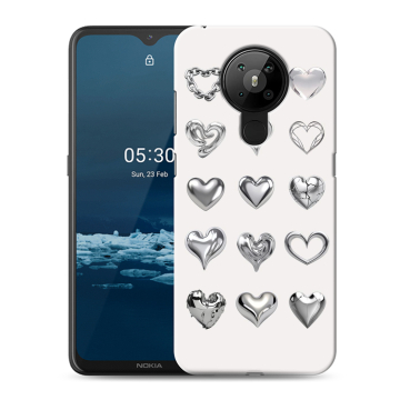Силиконовый чехол на Nokia 5.3 с принтом Y2K сердечки Силиконовый чехол на Nokia 5.3 с принтом Y2K сердечки