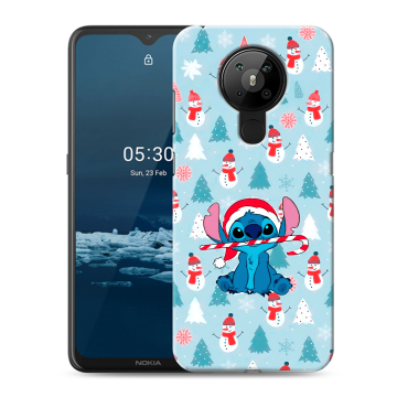 Силиконовый чехол на Nokia 5.3 с принтом Стич Новый год