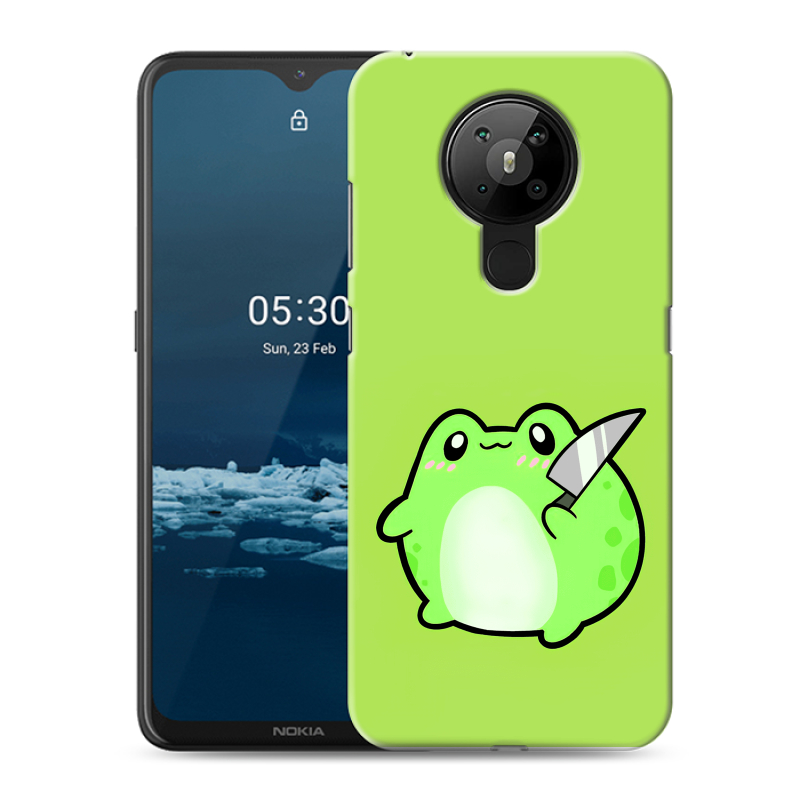 Силиконовый противоударный чехол на Nokia 5.3 с принтом Лягушенок Силиконовый противоударный чехол на Nokia 5.3 с принтом Лягушенок