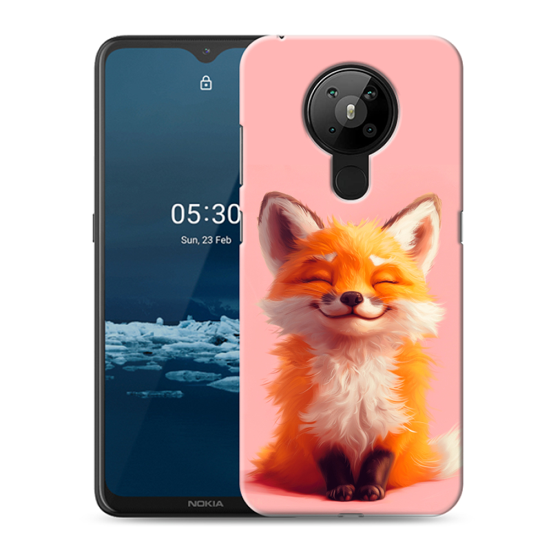 Силиконовый чехол на Nokia 5.3 с принтом милая лиса Силиконовый чехол на Nokia 5.3 с принтом милая лиса