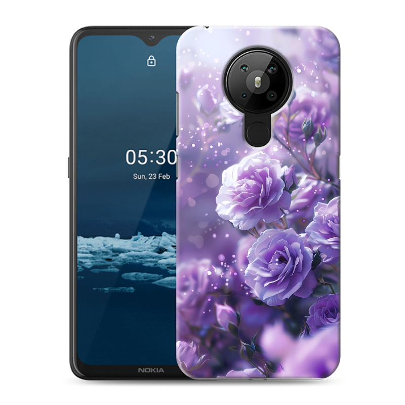 Силиконовый противоударный чехол на Nokia 5.3 с принтом Розы цветы Силиконовый противоударный чехол на Nokia 5.3 с принтом Розы цветы