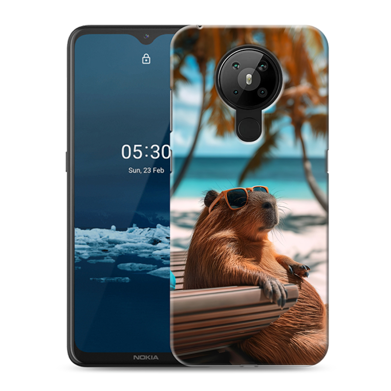 Силиконовый чехол на Nokia 5.3 с принтом Капибара Силиконовый чехол на Nokia 5.3 с принтом Капибара