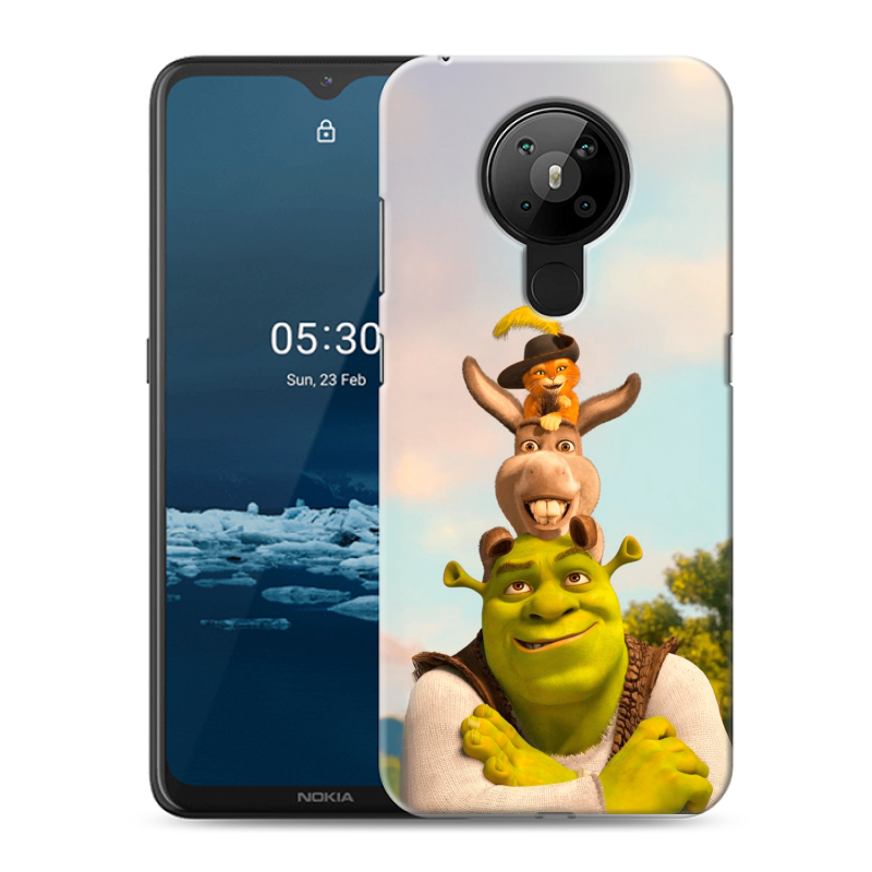Силиконовый противоударный чехол на Nokia 5.3 с принтом Шрек Shrek Силиконовый противоударный чехол на Nokia 5.3 с принтом Шрек Shrek