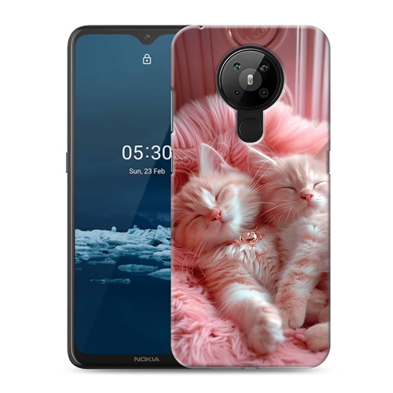 Силиконовый противоударный чехол на Nokia 5.3 с принтом котята котики Силиконовый противоударный чехол на Nokia 5.3 с принтом котята котики