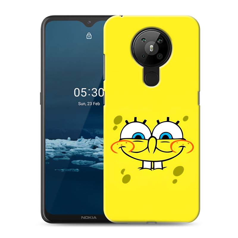 Силиконовый противоударный чехол на Nokia 5.3 с принтом спанчбоб спанч боб Силиконовый противоударный чехол на Nokia 5.3 с принтом спанчбоб спанч боб
