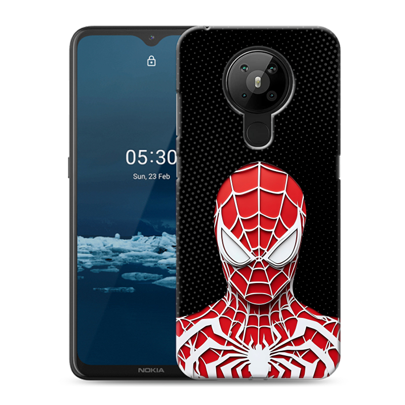 Силиконовый противоударный чехол на Nokia 5.3 с принтом человек паук spiderman Силиконовый противоударный чехол на Nokia 5.3 с принтом человек паук spiderman