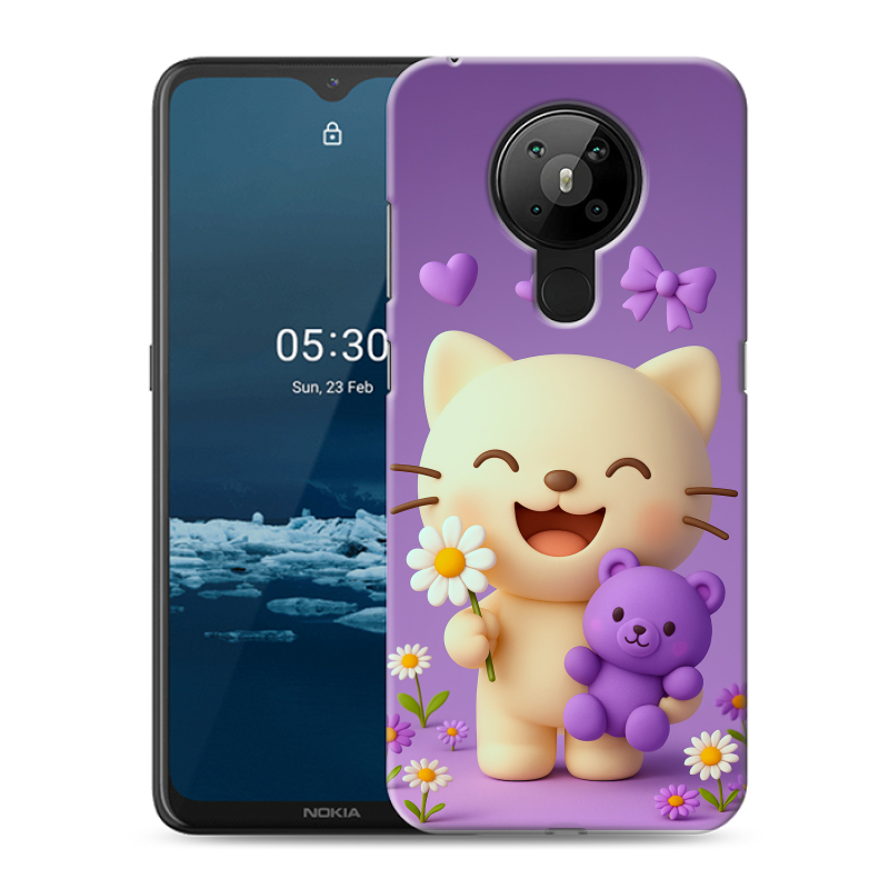 Силиконовый противоударный чехол на Nokia 5.3 с принтом для девочек Силиконовый противоударный чехол на Nokia 5.3 с принтом для девочек