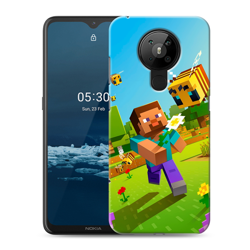 Силиконовый чехол на Nokia 5.3 с принтом Майнкрафт Minecraft Силиконовый чехол на Nokia 5.3 с принтом Майнкрафт Minecraft