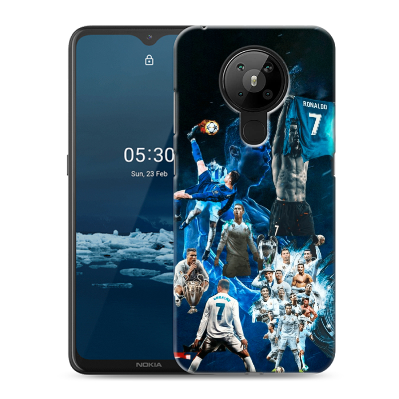 Силиконовый противоударный чехол на Nokia 5.3 с принтом Реал Роналдо Силиконовый противоударный чехол на Nokia 5.3 с принтом Реал Роналдо
