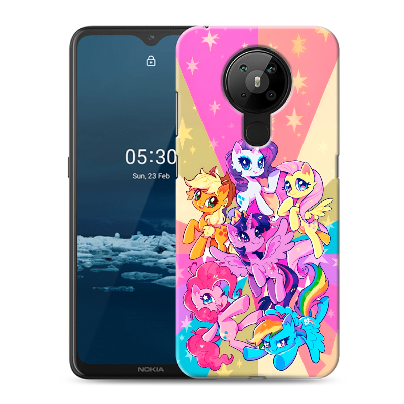 Силиконовый противоударный чехол на Nokia 5.3 с принтом My little pony Дружба чудо Силиконовый противоударный чехол на Nokia 5.3 с принтом My little pony Дружба чудо