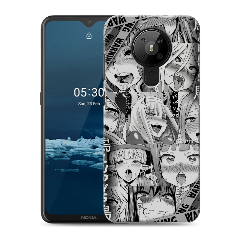 Силиконовый противоударный чехол на Nokia 5.3 с принтом Ahegao Ахегао Аниме Силиконовый противоударный чехол на Nokia 5.3 с принтом Ahegao Ахегао Аниме