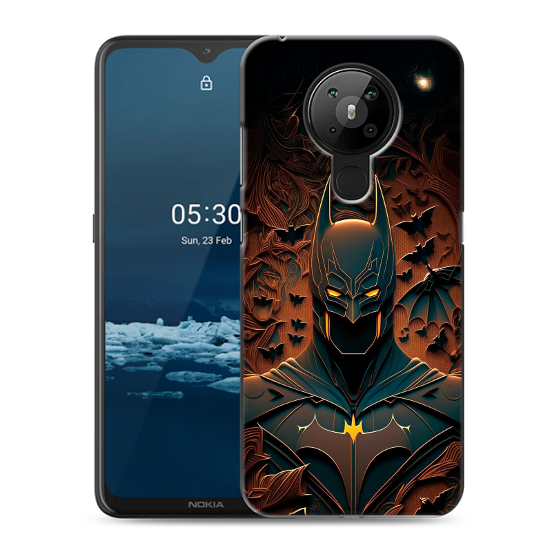 Силиконовый чехол на Nokia 5.3 с принтом Batman Бэтмен Силиконовый чехол на Nokia 5.3 с принтом Batman Бэтмен