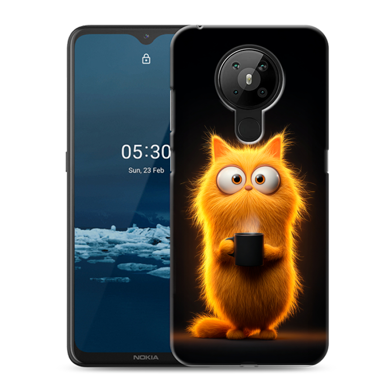Силиконовый чехол на Nokia 5.3 с принтом Смешной кот Силиконовый чехол на Nokia 5.3 с принтом Смешной кот