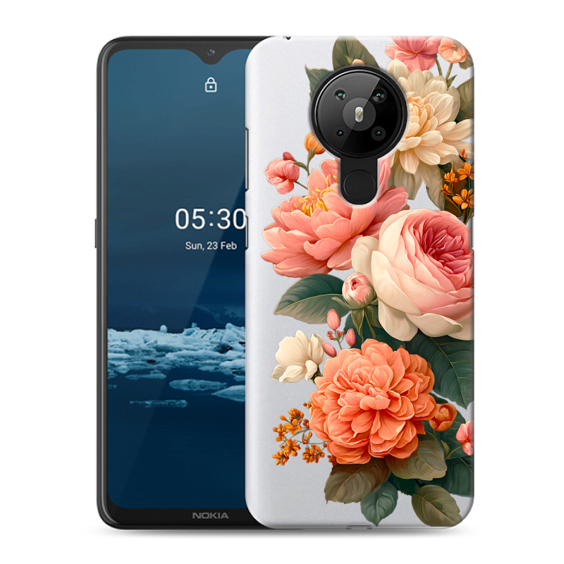 Силиконовый чехол на Nokia 5.3 с принтом цветы Силиконовый чехол на Nokia 5.3 с принтом цветы
