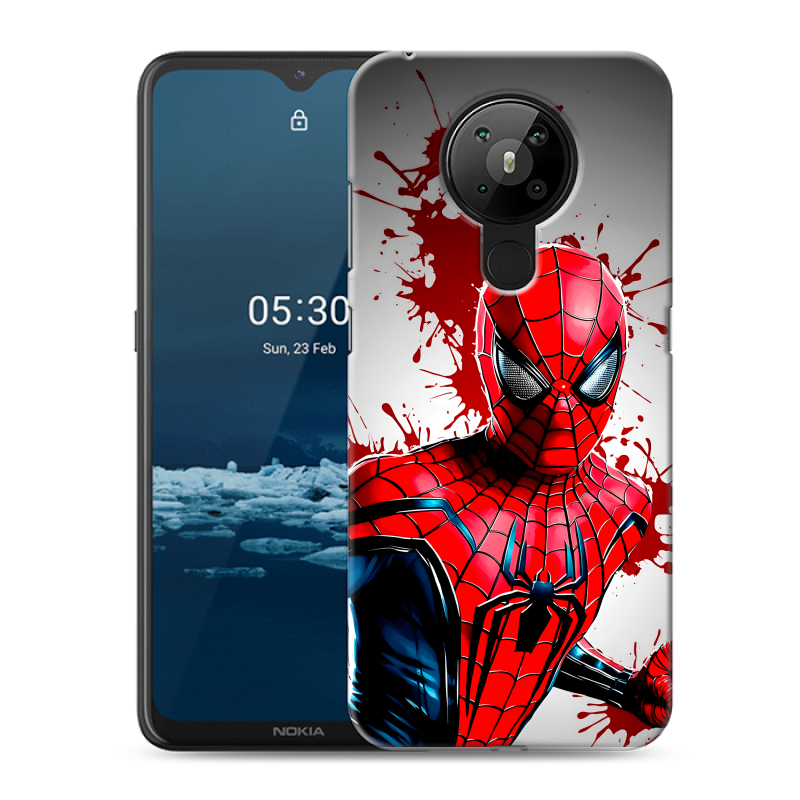 Силиконовый противоударный чехол на Nokia 5.3 с принтом Spiderman Человек паук Силиконовый противоударный чехол на Nokia 5.3 с принтом Spiderman Человек паук