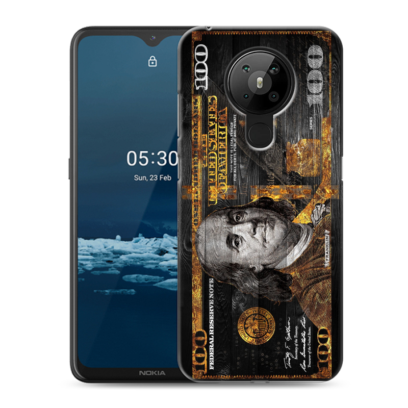 Силиконовый противоударный чехол на Nokia 5.3 с принтом Доллар деньги Силиконовый противоударный чехол на Nokia 5.3 с принтом Доллар деньги