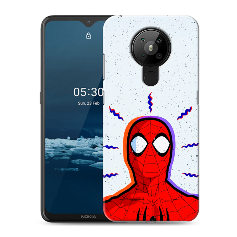 Силиконовый противоударный чехол на Nokia 5.3 с принтом Spiderman Человек паук Силиконовый противоударный чехол на Nokia 5.3 с принтом Spiderman Человек паук