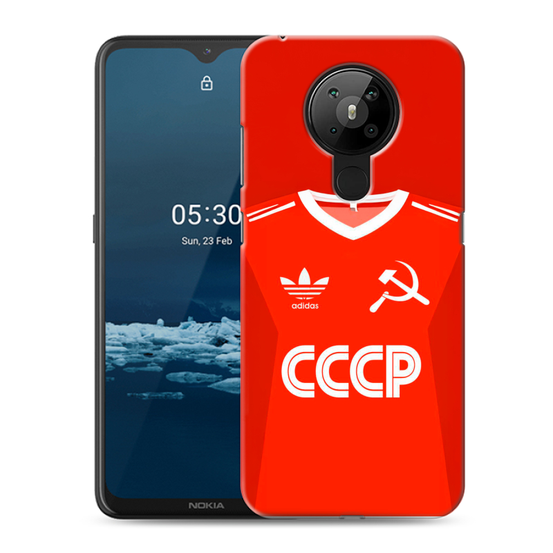 Силиконовый противоударный чехол на Nokia 5.3 с принтом Флаг Герб СССР Силиконовый противоударный чехол на Nokia 5.3 с принтом Флаг Герб СССР