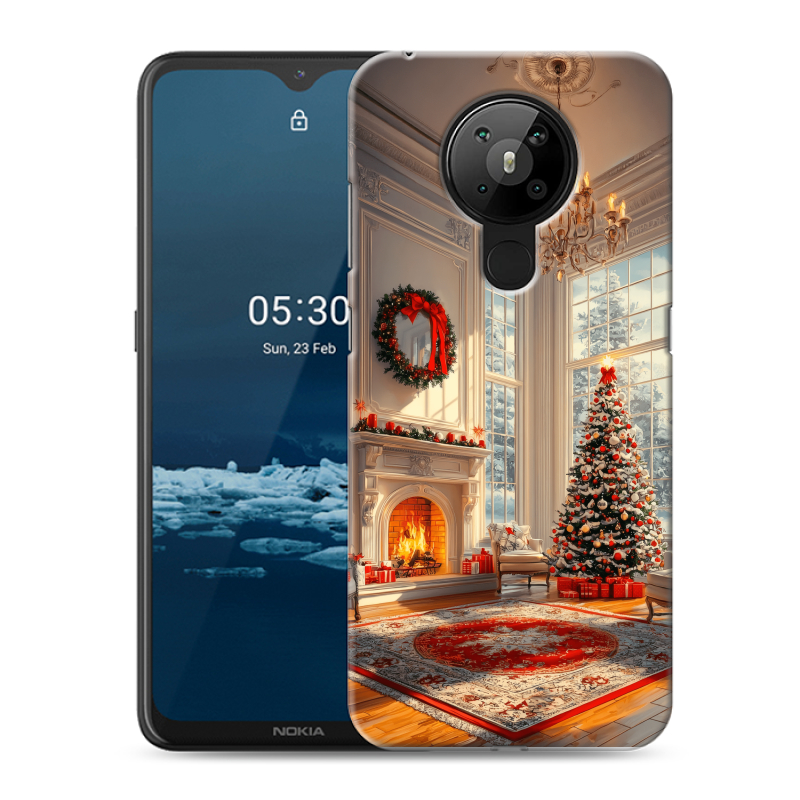 Силиконовый чехол на Nokia 5.3 с принтом Новый год Силиконовый чехол на Nokia 5.3 с принтом Новый год