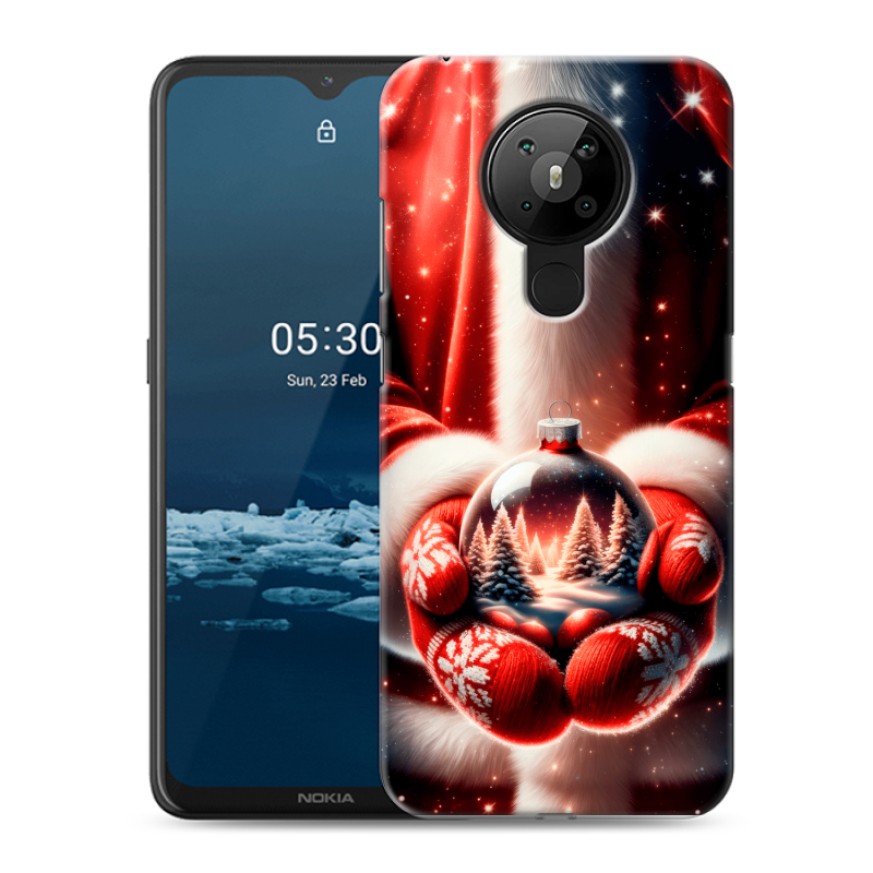 Силиконовый противоударный чехол на Nokia 5.3 с принтом Новый год Силиконовый противоударный чехол на Nokia 5.3 с принтом Новый год