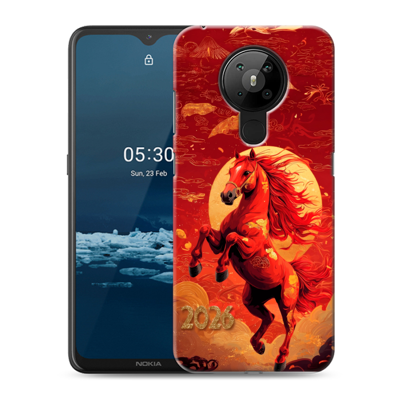 Силиконовый противоударный чехол на Nokia 5.3 с принтом Новый год Силиконовый противоударный чехол на Nokia 5.3 с принтом Новый год